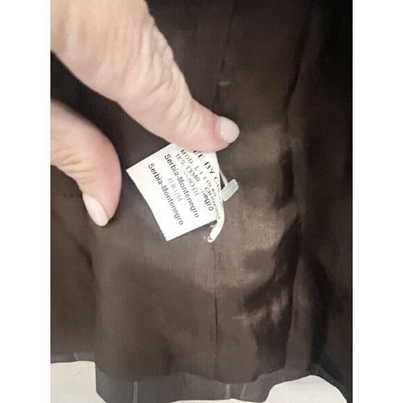 SEE by CHLOE (Chloé) Women's Brown Window Pane Blazer Jacket Size 44 8 Cropped - Picture 6 of 6